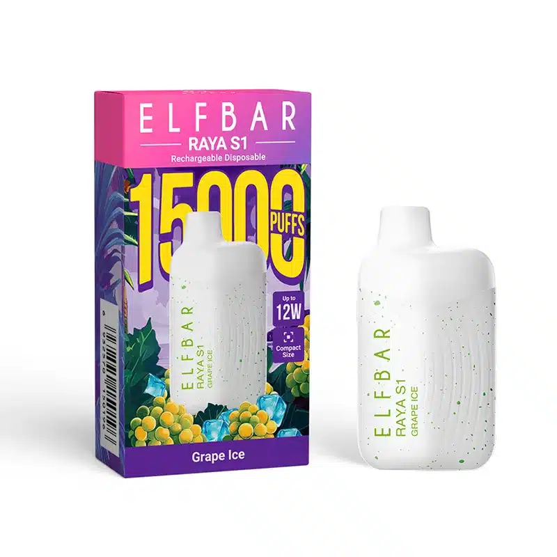 ElfBar Raya S1 15000 puffs grape ice （グレープアイス）