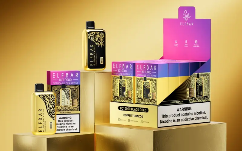 Elfbar Bc10000 (Raya D1 Black Gold) - Sakura Grape (サクラグレープ) | Elfbar Japan通販店 ELFBAR BC10000 Raya D1 Black Gold Products