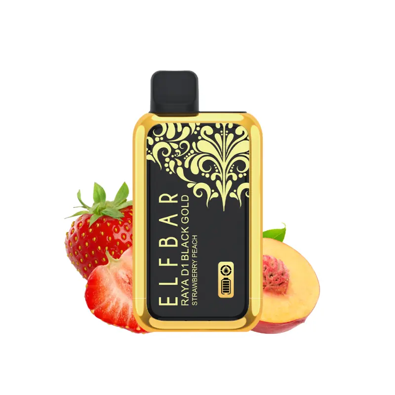 Elfbar Bc10000 (Raya D1 Black Gold) - Strawberry Peach (ストロベリーピーチ) ElfBar BC10000 (Raya D1 BLACK GOLD) - Strawberry Peach (ストロベリーピーチ)